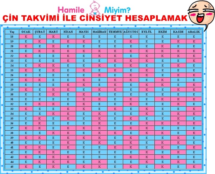 Çin Takvimi Cinsiyet Hesapla | Hamile Kadınlar Kulübü